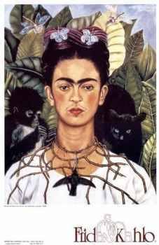 Autorretarto con Collre de Espinas y Colibri 1940 by Frida Kahlo
